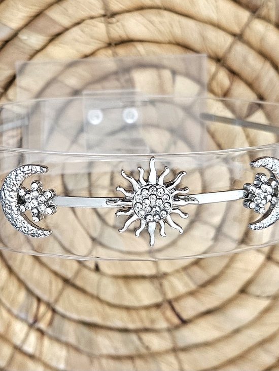 J Crew Silver and Crystal Studded Celestial Headband New! main image 5